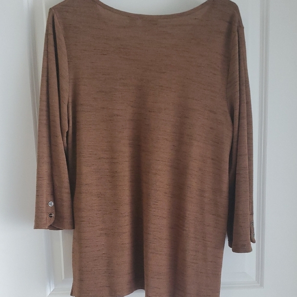 Chico's Warm Brown V-Neck Tunic - Picture 3 of 3